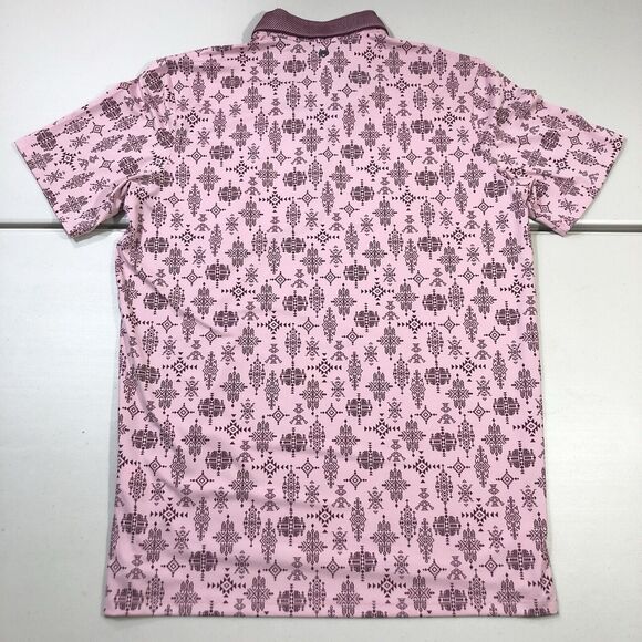 Greyson Shirt Mens Large Pink Spirit World Polo Golf Performance Stretch Aztec - Picture 6 of 7